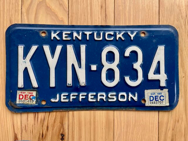 1985/86 Kentucky Jefferson County License Plate