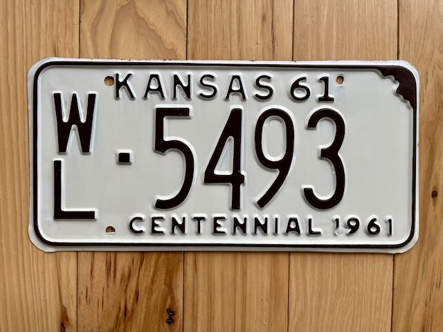 1961 Kansas Centennial License Plate