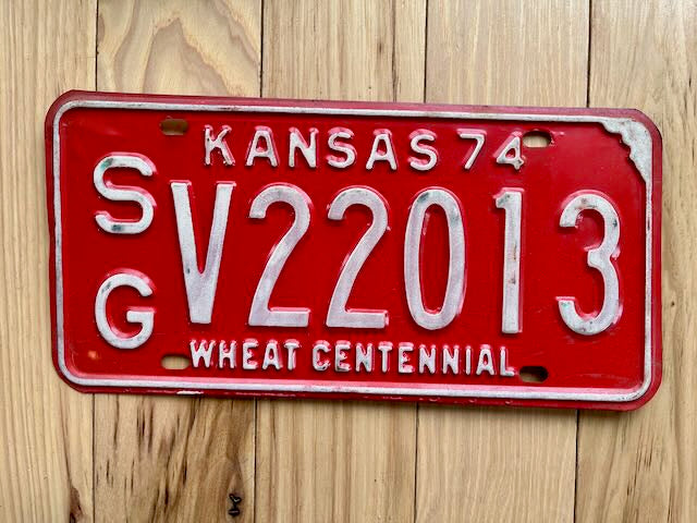1974 Kansas Centennial License Plate