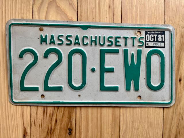 1981 Massachusetts License Plate