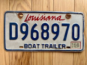 2006 Louisiana Boat Trailer License Plate