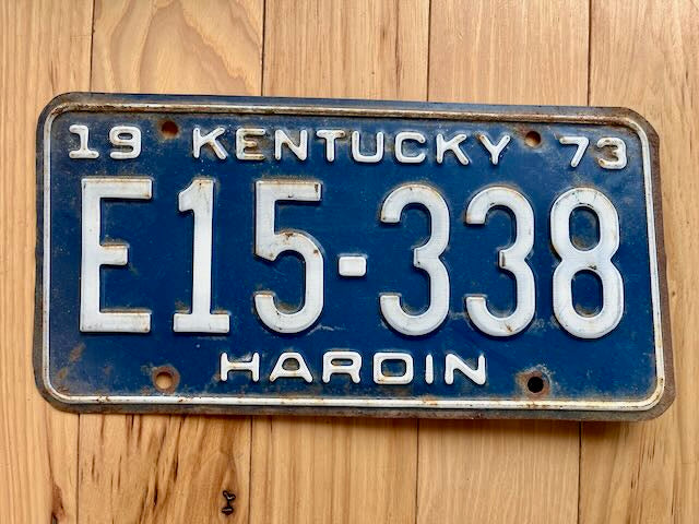1973 Kentucky Hardin County License Plate