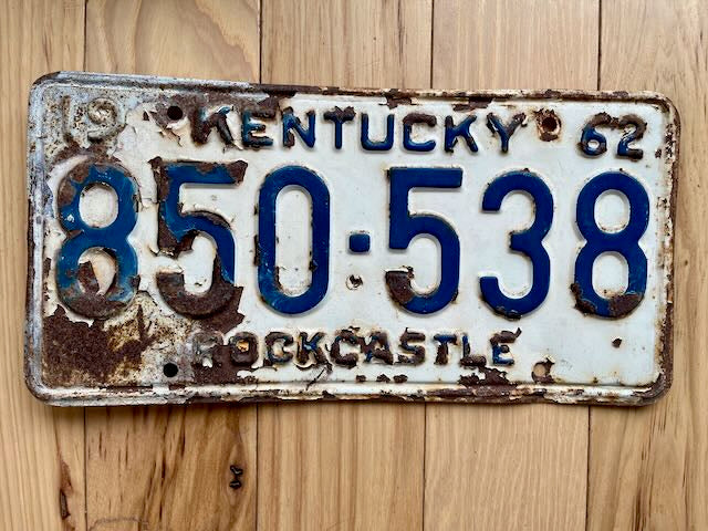 1962 Kentucky Rockcastle County License Plate