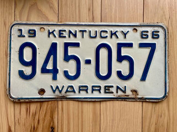 1966 Kentucky Warren County License Plate