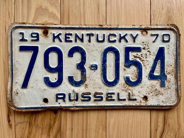 1970 Kentucky Russell County License Plate