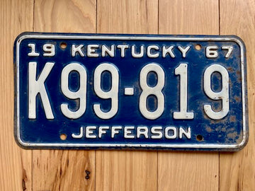 1967 Kentucky Jefferson County License Plate
