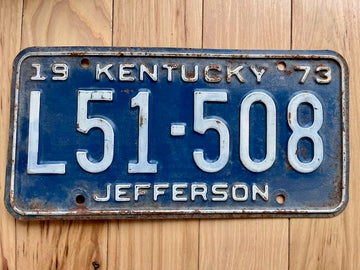 1973 Kentucky Jefferson County License Plate
