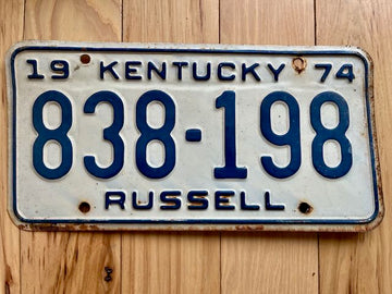 1974 Kentucky Russell County License Plate