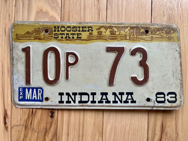 1983 Indiana License Plate