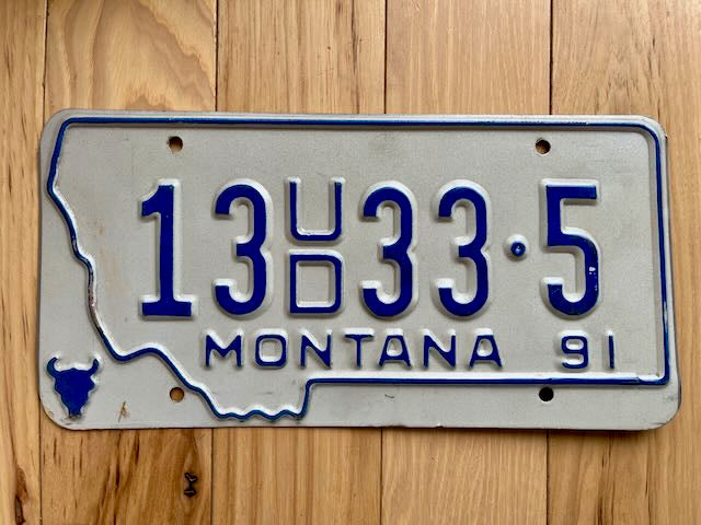 1991 Montana License Plate