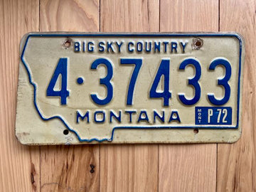 1972 Montana License Plate