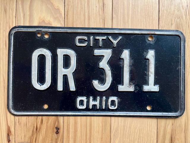 Ohio City License Plate