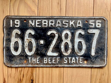1956 Nebraska License Plate