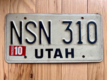 2010 Utah License Plate