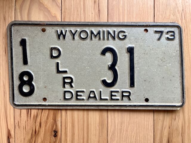 1973 Wyoming Dealer License Plate