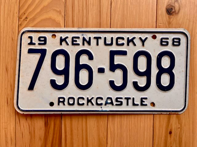 1968 Kentucky Rockcastle County License Plate