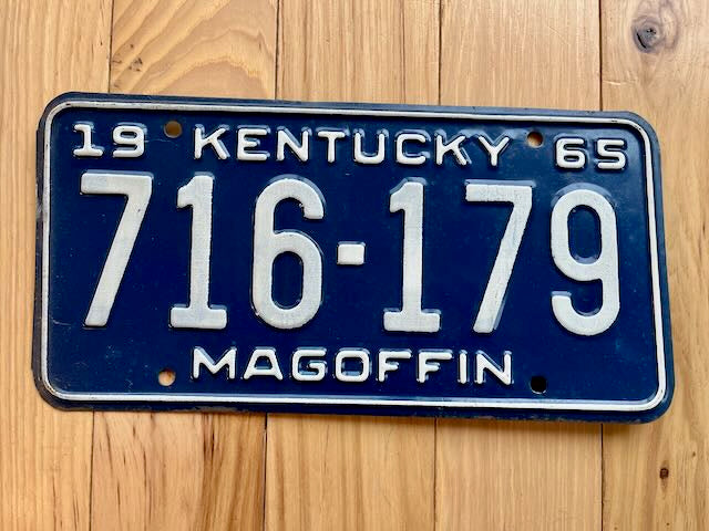 1965 Kentucky Magoffin County License Plate