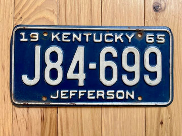 1965 Kentucky Jefferson County License Plate