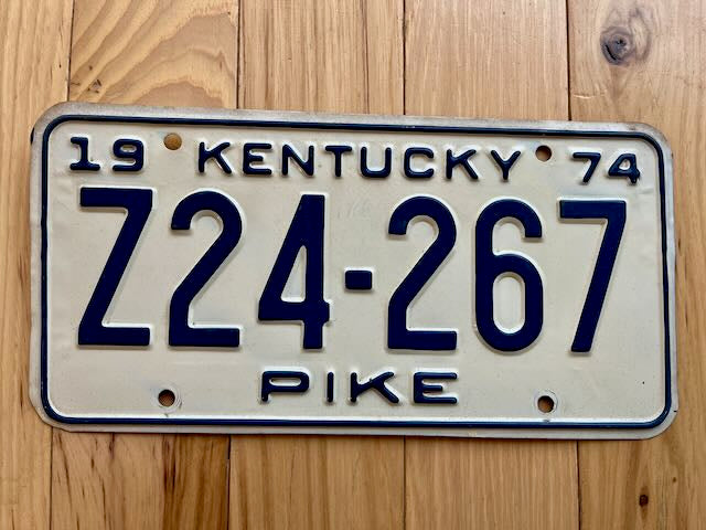 1974 Kentucky Pike County License Plate