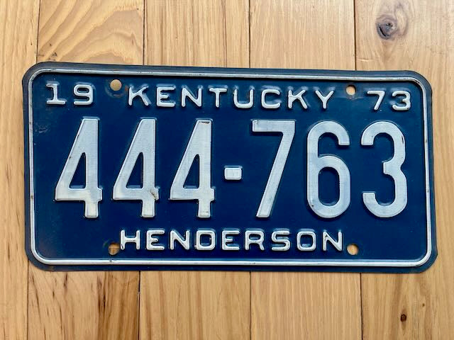 1973 Kentucky Henderson County License Plate