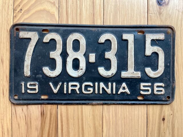 1956 Virginia License Plate