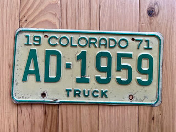 1971 Colorado Truck License Plate