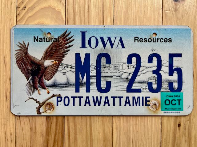 2014 Iowa Pottawattamie County Wilderness License Plate
