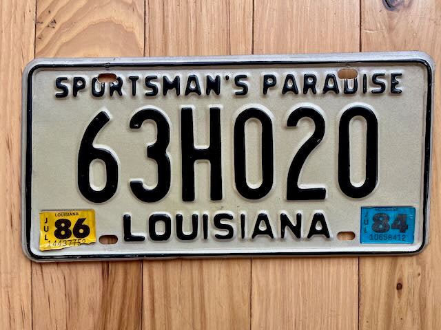 1984/86 Louisiana License Plate