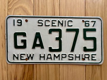 1967 New Hampshire License Plate