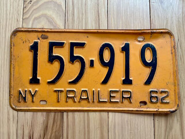 1962 New York Trailer License Plate