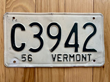1956 Vermont License Plate