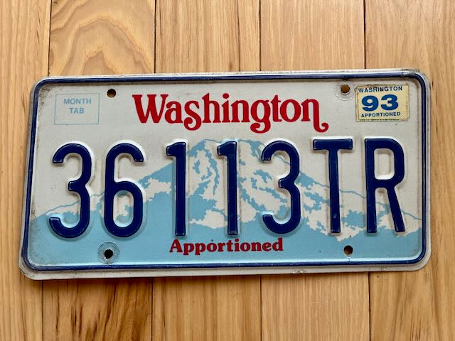 1993 Washington Apportioned License Plate
