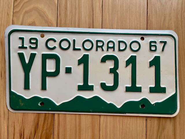 1967 Colorado License Plate