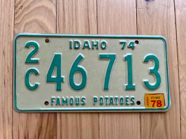 1974/78 Idaho Trailer License Plate