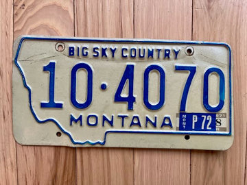 1972 Montana License Plate
