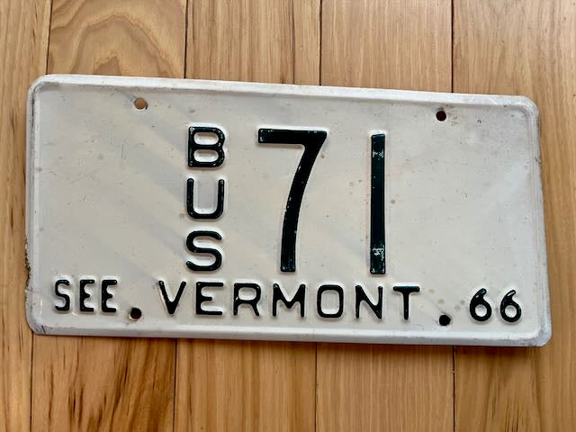 1966 Bus Vermont License Plate