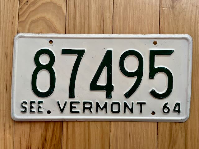 1964 Vermont License Plate