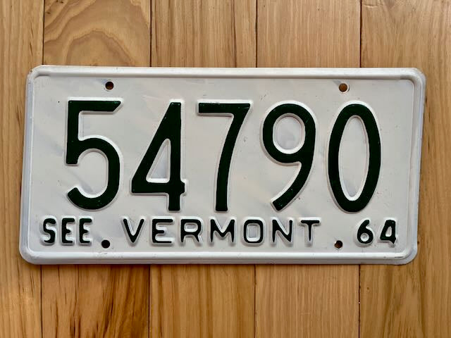 1964 Vermont License Plate
