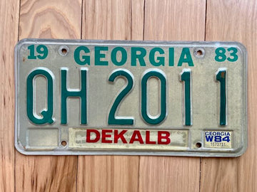 1983/84 Georgia Dekalb County License Plate