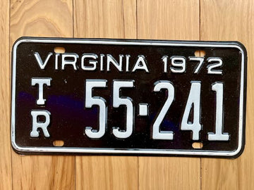 1972 Virginia License Plate