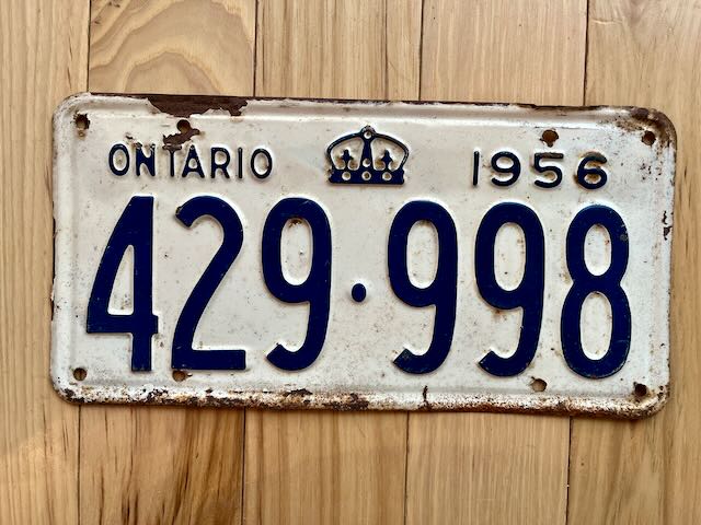 1956 Ontario License Plate