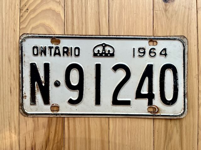 1964 Ontario License Plate