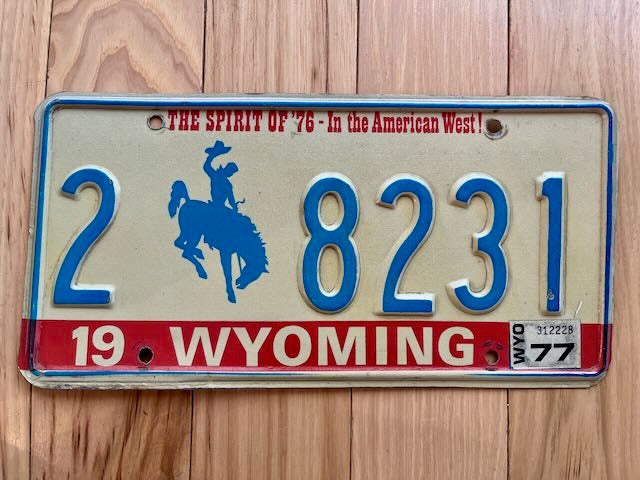1977 Wyoming License Plate