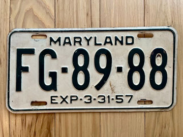 1957 Maryland License Plate