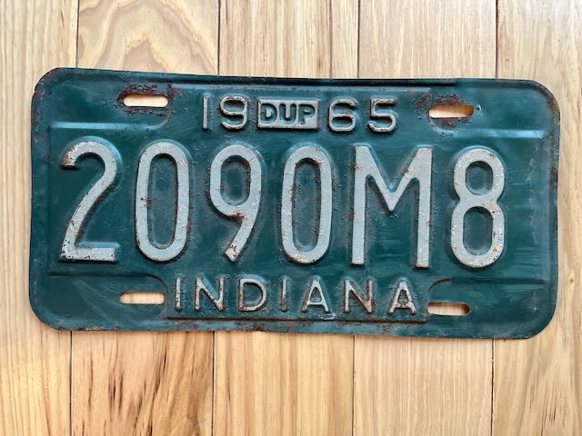 1965 Indiana License Plate