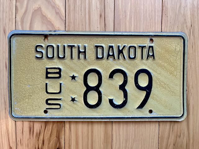 South Dakota Bus License Plate
