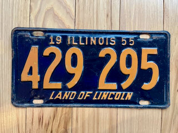 1955 Illinois License Plate