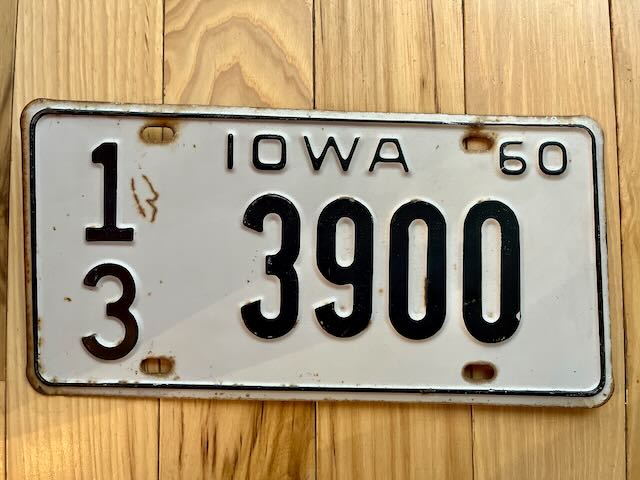 1960 Iowa License Plate