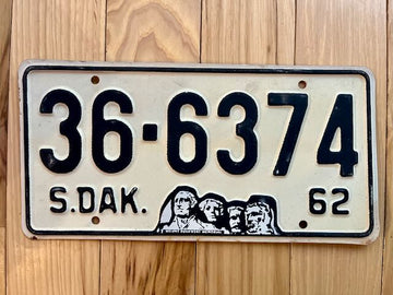 1962 South Dakota License Plate