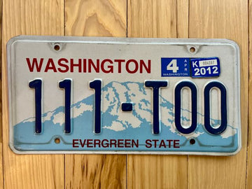 2012 Washington License Plate